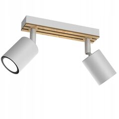 Luminex Terra 9978 πλαφονιέρα φωτιστικό οροφής spot 2x8W GU10 λευκό/ξύλινο