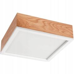 Lamkur Δρύινο Τετράγωνο 49021 πλαφονιέρα 2x15W E27 δρυς/λευκό