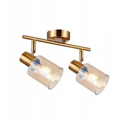 Italux Santia SPL-65342-2-BRO-AMB πλαφονιέρα 2x40W E14 ορείχαλκος/κεχριμπαρένιο
