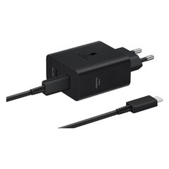 Φορτιστής Ταξιδίου Ταχείας Φόρτισης Samsung EP-T5020XBEGEU με Διπλή Έξοδο USB C 50W 3A & Καλώδιο USB C Μαύρο 8806095720838 8806095720838 έως και 12 άτοκες δόσεις