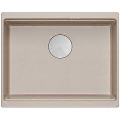 LOGAN 100 GraniteQ νεροχύτης pearl beige 56x45x21,5 cm 1-θέσιος υποκαθήμενος με χειροκίνητο σιφόνι από ανοξείδωτο ατσάλι