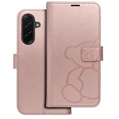 Θήκη MEZZO Book για SAMSUNG A36 5G αρκουδάκι χρυσό ροζ