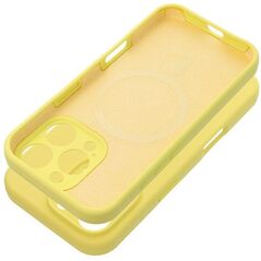 Θήκη SILICONE 2mm για IPHONE 15 συμβατή με MagSafe κίτρινο