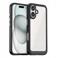 Θήκη Outer Space Case για iPhone 16e κάλυμμα με ελαστικό πλαίσιο - μαύρο