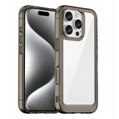 Θήκη Outer Space Case για iPhone 16e με ελαστικό πλαίσιο - ημιδιαφανές, μαύρο