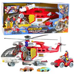 Helikopter Ratunkowy Wielofunkcyjny Akcesoria Zestaw Światła Dźwięki LEAN Toys