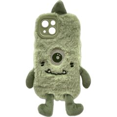 RealPower Flauschi 1,Πράσινο,φουντωτή θήκη κινητού iPhone 15