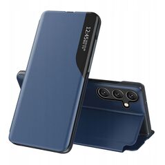 Θήκη Eco Leather View Case για Samsung Galaxy S25 με πτερύγιο στήριξης - μπλε