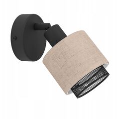Φωτιστικό σποτ EGLO ROSLEY, 1 x E27, μέγιστο 40 W, μαύρο/φυσικό λινό, 11x9x18.5cm