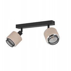 Φωτιστικό Spot EGLO ROSLEY, 2xE27, max 2x40 W, μαύρο/φυσικό λινό, 31x9x18.5cm