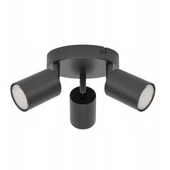 Φωτιστικό Spot EGLO RECISO-E, 3 x GU10, μέγιστο 3 x 5 W, μαύρο/χρώμιο, O14x8.5cm
