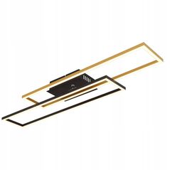 Φωτιστικό οροφής LED GLOBO DAKARI, 30W, 3000K, 3240lm, ματ μαύρο/χρυσό χρώμα, 7.5x60x80cm