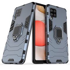 Θήκη Ring Armor θωρακισμένη υβριδική + μαγνητική βάση Samsung Galaxy A42 5G μπλε