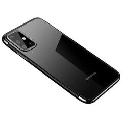 Διαφανής θήκη ζελέ με μεταλλικό πλαίσιο Samsung Galaxy A72 4G μαύρο