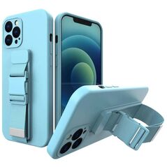 Θήκη Rope żelowe etui με λουράκι αλυσίδα τσάντα λουράκι Xiaomi Redmi Note 10 / Redmi Note 10S μπλε