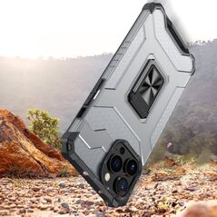 Θήκη Crystal Ring pancerne hybrydowe etui pokrowiec + μαγνητική βάση iPhone 13 Pro μαύρο