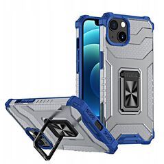 Θήκη Crystal Ring pancerne hybrydowe etui pokrowiec + μαγνητική βάση iPhone 13 mini μπλε