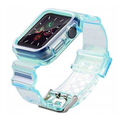 Σετ λουράκι σιλικόνης, βραχιόλι, θήκη Strap Light για το ρολόι Apple Watch 38 mm - μπλε