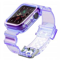 Σιλικόνη λουράκι μπρασελέ βραχιόλι θήκη Strap Light Set για το ρολόι Apple Watch 38 mm - μωβ