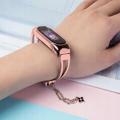 Μεταλλικό βραχιόλι για Xiaomi Mi Band 3 / 4 / 5 / 6 λουράκι - ροζ