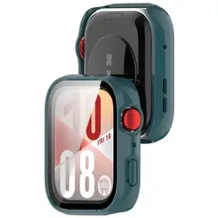 Etui ze szkłem do zegarka Bizon Case+Glass Watch do Huawei Watch Fit 4 zielone