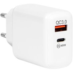 76-029# Ładowarka sieciowa gniazdo usb + usb-c pd 45w gan