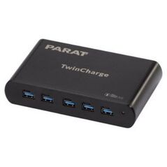 Φορτιστής PARAT PARAPROJECT TC5 TwinCharger GaN για 5 συσκευές USB-A / USB-C PD/QC μαύρο