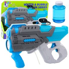 Pistolet Elektryczny Na Wodę Bańki Mydlane 2W1 Szaro Niebieski LEAN Toys