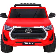 Toyota Hilux na akumulator dla dzieci Czerwony + Napęd 4x4 + Pilot + 2 bagażniki + Radio MP3 + LED