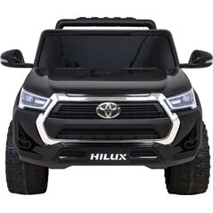 Toyota Hilux na akumulator dla dzieci Czarny + Napęd 4x4 + Pilot + 2 bagażniki + Radio MP3 + LED