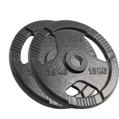 Obciążenie żeliwne olimpijskie zestaw 2x15kg, otwór 51mm, talerz z uchwytami, REBEL ACTIVE