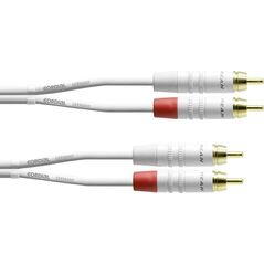 Kabel Cordial Kabel mikrofonowy [2x złącze męskie cinch - 2x złącze męskie cinch] 3 m biały Cordial