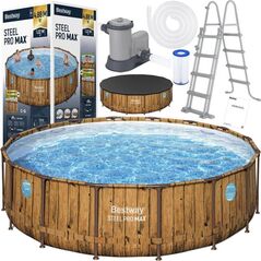 Bestway Basen stelażowy drewno 488x122 11w1 56725 EDUKAMP