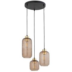 TK Lighting Pescara 4576 lampa wisząca zwis 3x15W E27 bursztynowa/czarna
