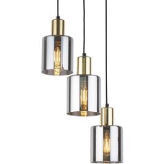 TK Lighting Sierra 6663 lampa wisząca zwis 3x15W E27 złota/grafitowa