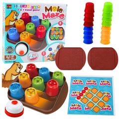 Gra Zręcznościowa 2w1 Mole Maze Szybkie Kubeczki Kółko i Krzyżyk