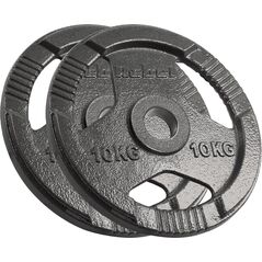 Obciążenie żeliwne olimpijskie zestaw 2x10kg, otwór 51mm, talerz z uchwytami, REBEL ACTIVE