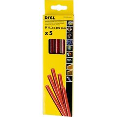 Wkłady klejowe Drel Wkład klejowy 11,2x200mm czerwony brokatowy 5szt. (CON-GKS-61207)