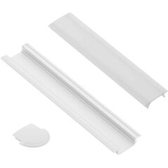 Προφίλ για λωρίδες LED EUROLIGHT AL-R2-W, αλουμίνιο, επεξεργάσιμο, λευκό, ανοδιωμένο, 2μ
