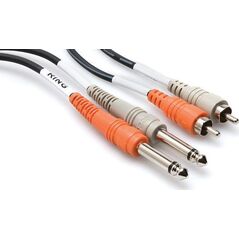 Kabel Hosa Jack 6.3 mm x2 - RCA (Cinch) x2 3m czarny (CPR-203)