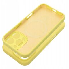 Θήκη SILICONE 2mm για IPHONE 15 Pro Max συμβατή με MagSafe κίτρινο