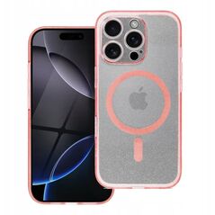 Θήκη CLEAR MAG COVER με προστασία κάμερας συμβατή με MagSafe για IPHONE 16 Pro Max pink glitter