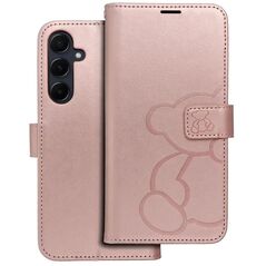 Θήκη MEZZO Book για SAMSUNG A55 5G αρκουδάκι χρυσό ροζ