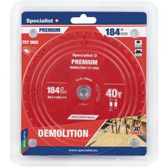 Δίσκος κοπής 184x40Tx20/16mm, Demolition PREMIUM, SPECIALIST+