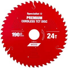 Δίσκος κοπής 190x24Tx30mm, Ασύρματο PREMIUM, SPECIALIST+