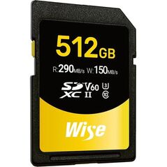 ΚΑΡΤΑ Wise SDXC UHS-II V60 512GB R:290MBs / W:150MBs WI-SD-S512