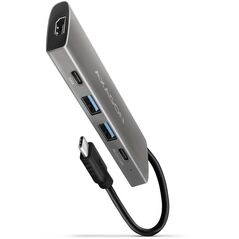 AXAGON HMC-5G21 Wieloportowy hub USB 5in1, 10Gbps, 2x USB-A + 2x USB-C + HDMI 4K/30Hz, PD 60W, 13cm USB-C kabel