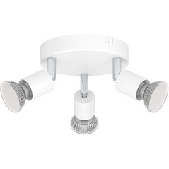 Φωτιστικό σποτ EGLO STECCI-E, 3 x GU10, μέγιστο 3 x 5 W, λευκό/χρώμιο, O14x7.5cm