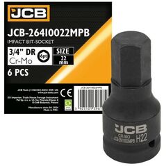 JCB Καρυδάκι-μπιτ κρούσης 3/4" 22mm (6-γωνιακό)