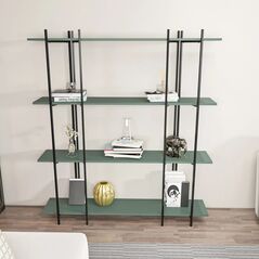 Βιβλιοθήκη Kalune Design Moss 875ZNA4551, μαύρο/πράσινο